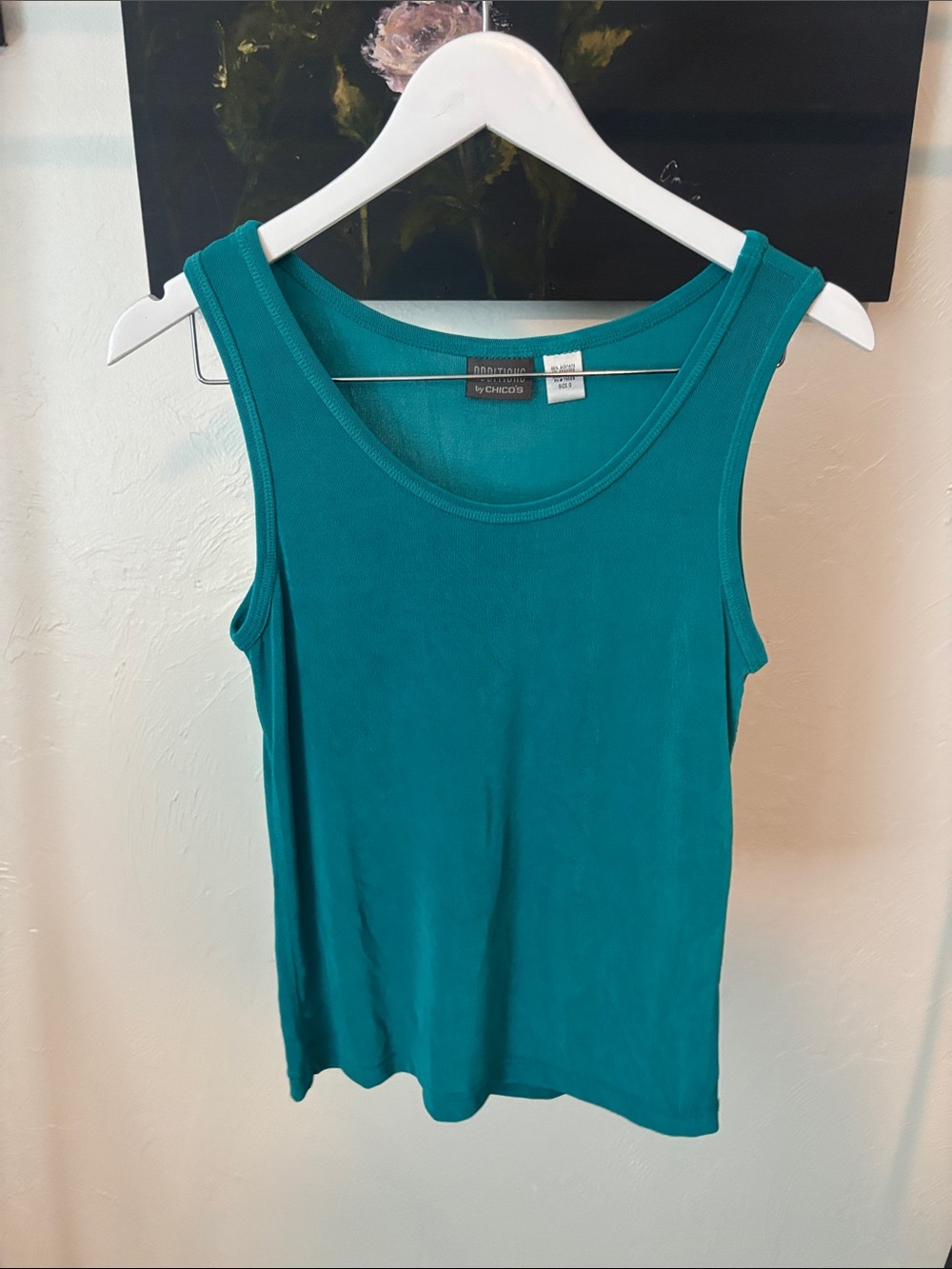 Chico's Teal Scoop Neck Ribbed Tank